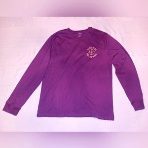 Mens Long Sleeve T-Shirt Large Purple 🆕 Crew Neck Shirt 🔥 Arizona Jeans Co